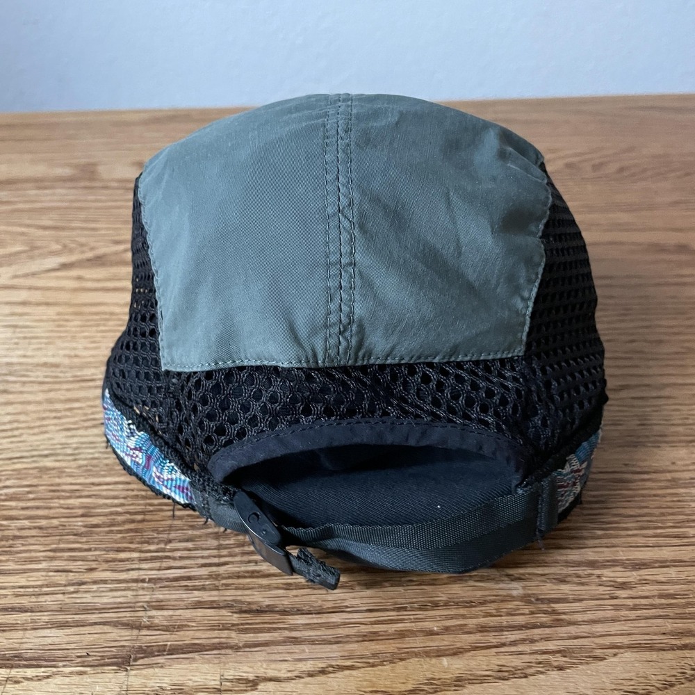 KAVU Hat Cap Strap Back Mens Small Green Black Mesh Webbing Strapcap Made in USA - Picture 4 of 7